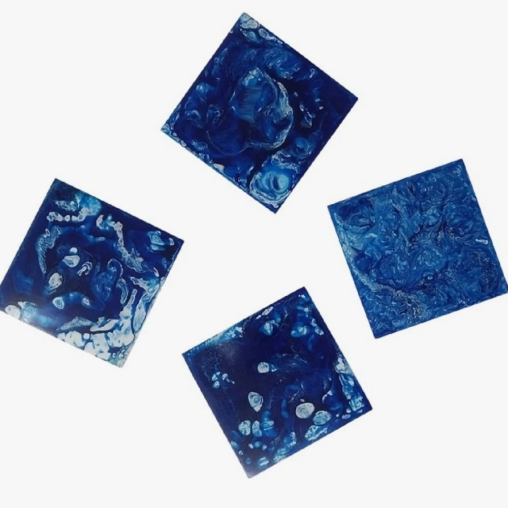 Blue Marble Coaster Set - Picture 3 of 3
